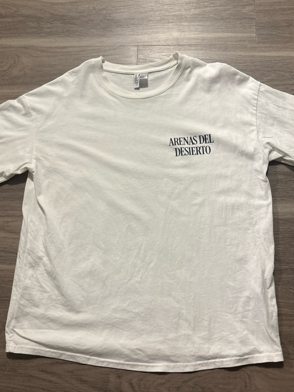 H&M White Short Sleeve Tee with Small Black Chest Logo